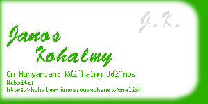 janos kohalmy business card